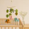 Baby Mobile Felt Elephant With Monstera Leaves