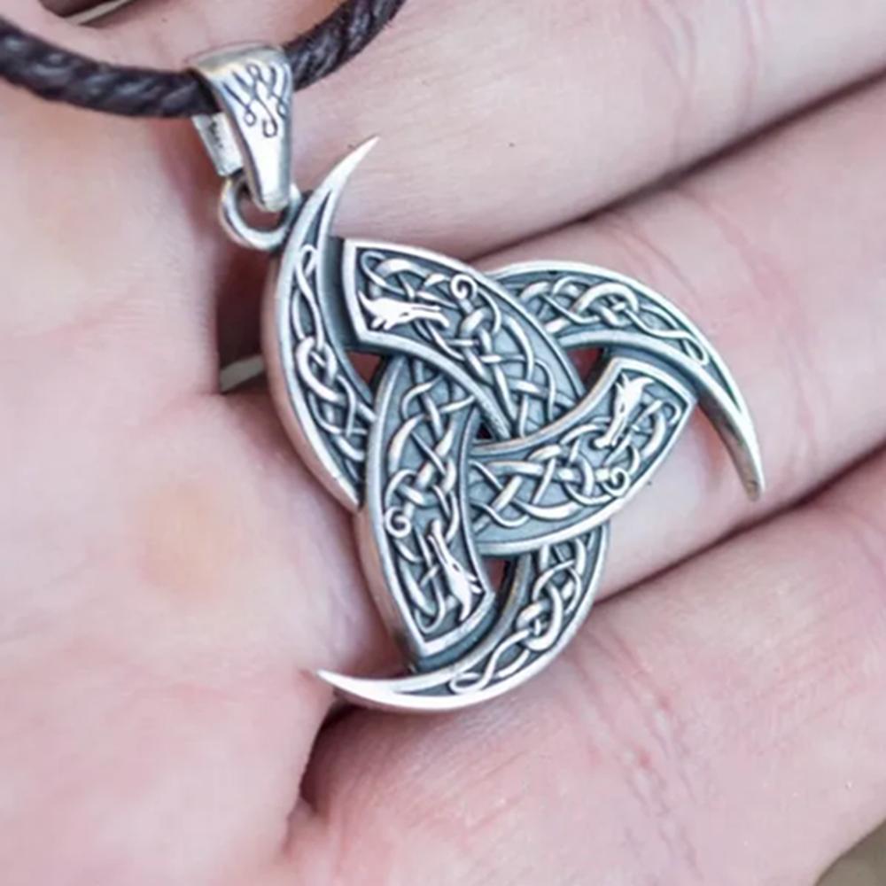 Винтажное ожерелье с подвеской в ​​стиле скандинавского викинга, черное кожаное ожерелье для лучшего друга, легендарный амулет викингов с узлом, подвеска, ювелирные изделия для мужчин