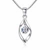 About Simple Silver Jewelry Rotating Love Big Temperament Necklace Women's Fashion Zircon Twist Fashion Necklace Pendant