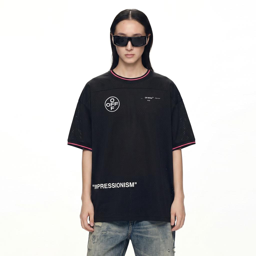 Off-White Ss26 Винтажная Американская Уличная Мода С Задней Ручной Росписью Дизайн Стрелы Легкая Роскошь Модный Универсальный Короткий Рукав Футболка OFFTEGLOG334Q
