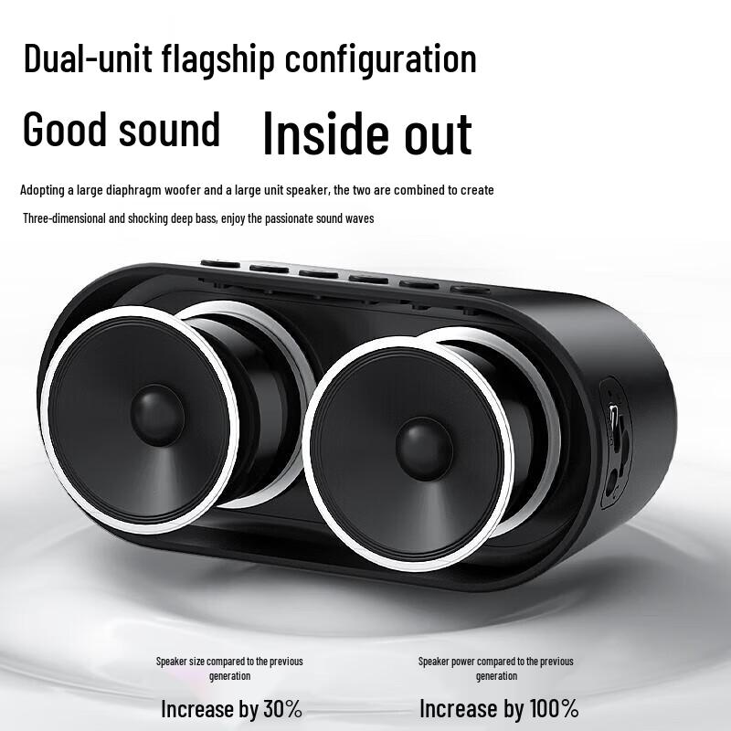 Newman Portable Bluetooth Speaker with Mirror LED Display & Alarm Clock