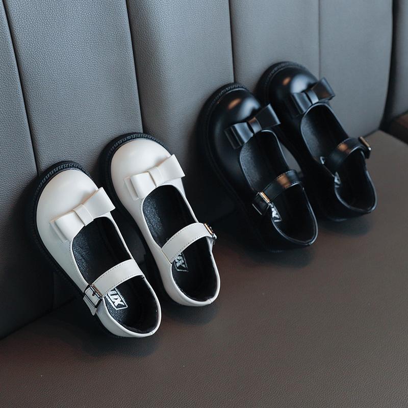 Обувь для девочек из кожи в британском стиле, модные детские оксфорды с бантом, детские официальные кожаные туфли для свадьбы, черного цвета, мягкие