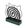 Yousheng Metal Incense Coil Holder with Ash Catcher Tray Cat Ear Pine Tree Repellent Spiral Incense Hanger Stand Portable Incense Burner Decoration
