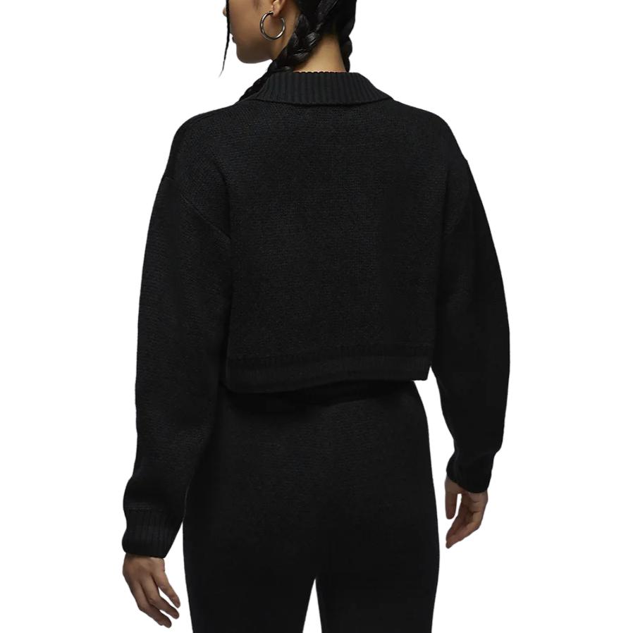 Jordan Air Simple Letter Мягкий удобный модный вязаный свитер для женщин, топы, черный FZ4196-010