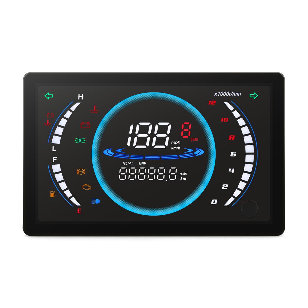 12 В Универсальная Большая ЖК-панель приборов для мотоцикла, спидометр, тахометр, мотоциклетный тахометр, топливная панель с датчиком, 199 км/ч, общий пробег