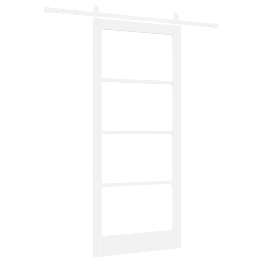 ORKDAL Sliding Door White 93 x 211 cm Solid Pine Wood and Glass
