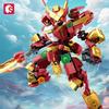 SEMBO BLOCK  Mechanic Series NeZha Transforming Mecha  Building Blocks  MOC Classic cartoon Movie Model Assembly Bricks Boy Toy