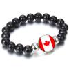 287 Countries National Flag Snap Button Elastic Band Beads Country Flag Independence Day Bead Jewelry Beaded Bracelet