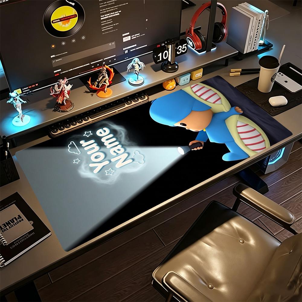 Pocoyo Customizable Name Mouse Pad Keyboard Mat Office Mouse Mats Non-Slip Rubber Bottom Office and Gaming Desk Decoration