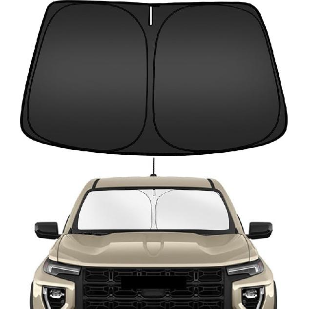 ARISMOTOR Солнцезащитный козырек на лобовое стекло для GMC Sierra 1500 2500 3500 (SLT AT4 Denali) -2025 2026, Подходит для складного переднего оконного солнцезащитного козырька, Защитный козырек,