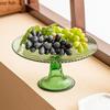Glass High Footed Fruit Tray Creative Vertical Stripe Dim Sum Plate Candy Plate Dessert Dish Restaurant Specialty Tableware