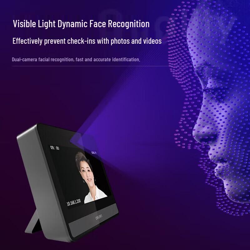 Deli DL-D8PRO Smart Cloud Face Recognition Attendance System CN plug (adapter included)