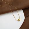 Love Heart Clavicle Necklace with Peach Heart Pendant