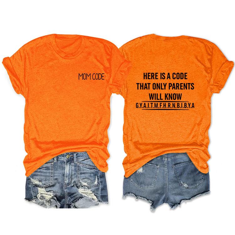 Fashion before and after here is a code letter print women's casual short sleeves