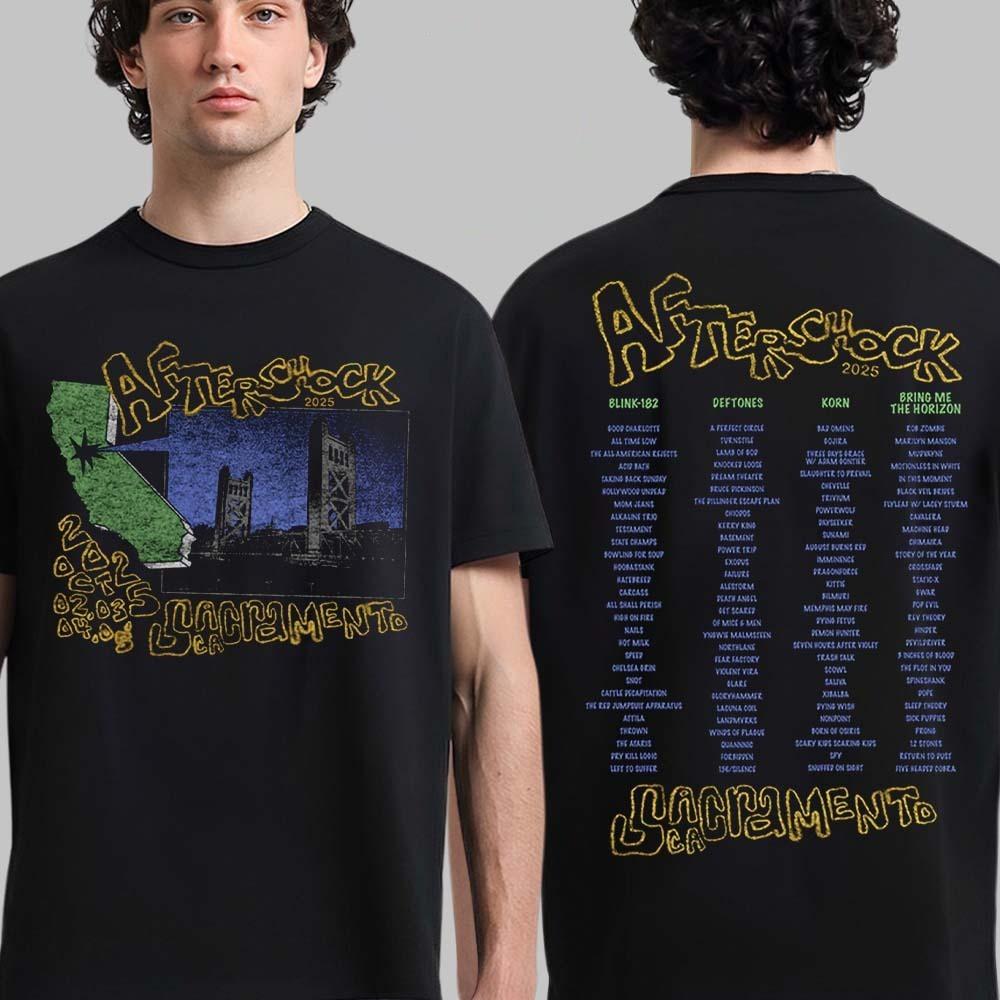 Aftershock Festival 2025 Sacramento California Tower Bridge With Lineup Shirt
