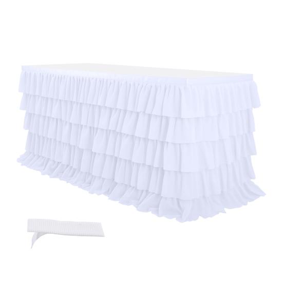 Пышная юбка для стола 5-ярусная плиссированная шифоновая скатерть многоразовая юбка-пачка для учителя в классе
