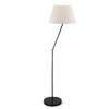 Торшер из черного металла с подвижным корпусом, коническая кремовая тканевая головка, декоративная угловая лампа
