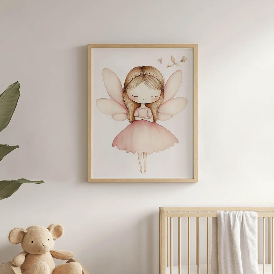 Poster Little Princess With Wings Poster Little Princess With Wings, 30X40 Cm, Unframed, Premium Canvas On Stretcher
