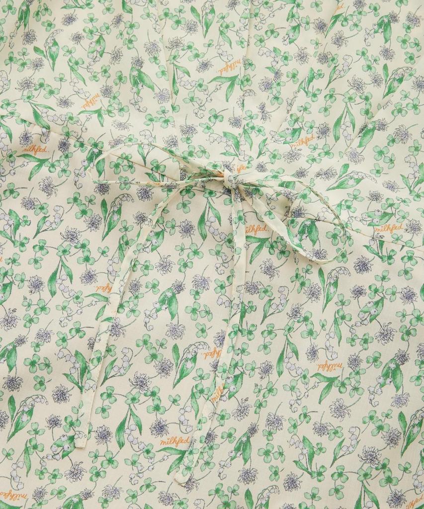 Milkfed Floral Print Ruffle Sleeve Casual Off White Women's Dress,