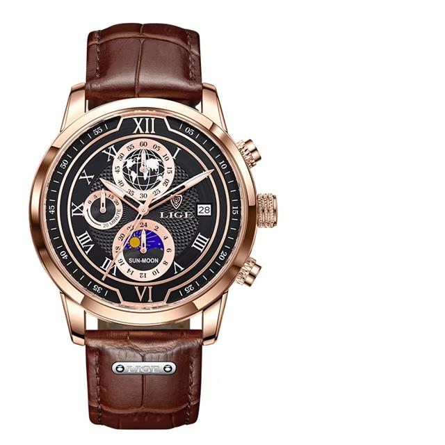 LIGE New Watch for Men Chronograph Mens Watches Quartz Sports Fashion Casual Wrist Watch 30M Waterproof Date Clock Gift for Men