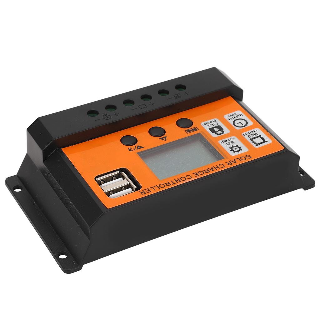 Контроллер заряда от солнечной батареи ЖК-дисплей 3-ступенчатое управление Регулятор заряда солнечной панели для кислотного