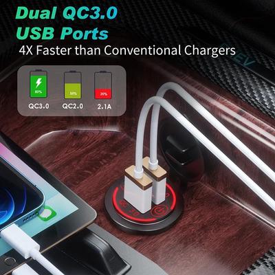 Quick Charge 3.0 Dual USB быстрое автомобильное зарядное устройство розетка аксессуары водонепроницаемый 12V/24V QC3.0 розетка с сенсорным переключателем и светодиодной подсветкой