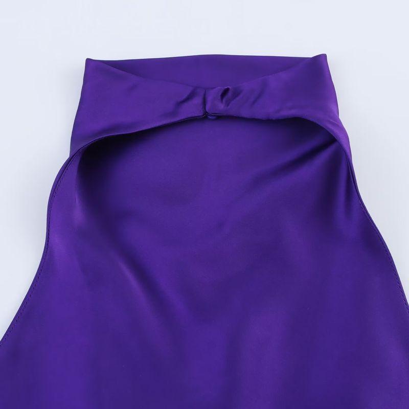 Araltay New Arrival Fashion Style Women's Clothing Fashion All-Match Pure Color Silk Satin Texture Halter Top 3203317