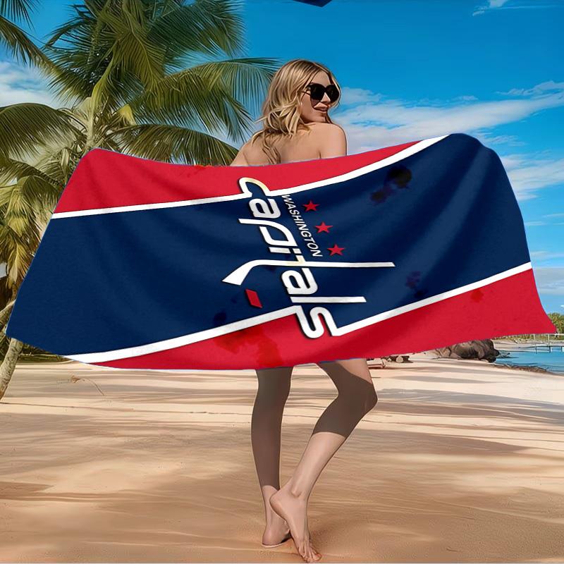 Capitals ice hockey Beach Towel Microfiber Beach Towel, Lightweight and Quick-Dry, for Summer Travel, Swimming Pool Fan Birthday Gift