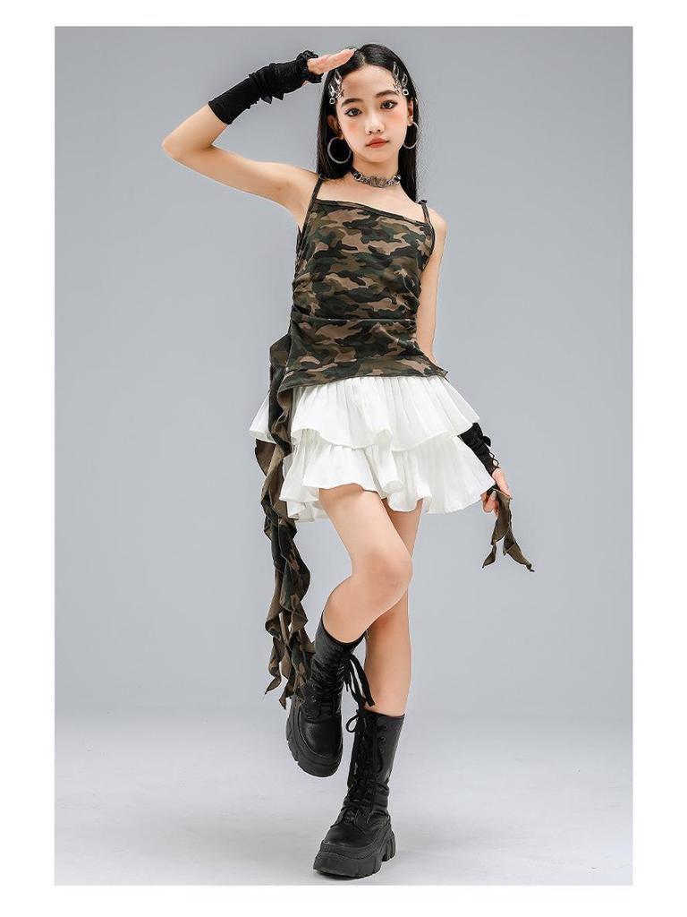 Girls' Hip Hop Jazz Dance Costume - Trendy Short Sleeve Practice & Performance Wear