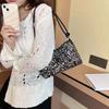 Summer New Texture Casual Sequin Shoulder Bag Personalized Simple Messenger Large Capacity Baguette Bag
