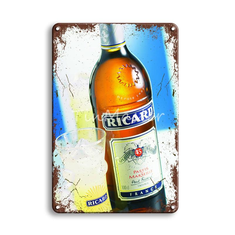 Металлическая жестяная вывеска для пива Ricard, винтажный постер для клуба Гавана, металлические вывески, античный ирландский паб, бар, кафе, кухня, художественный настенный домашний декор