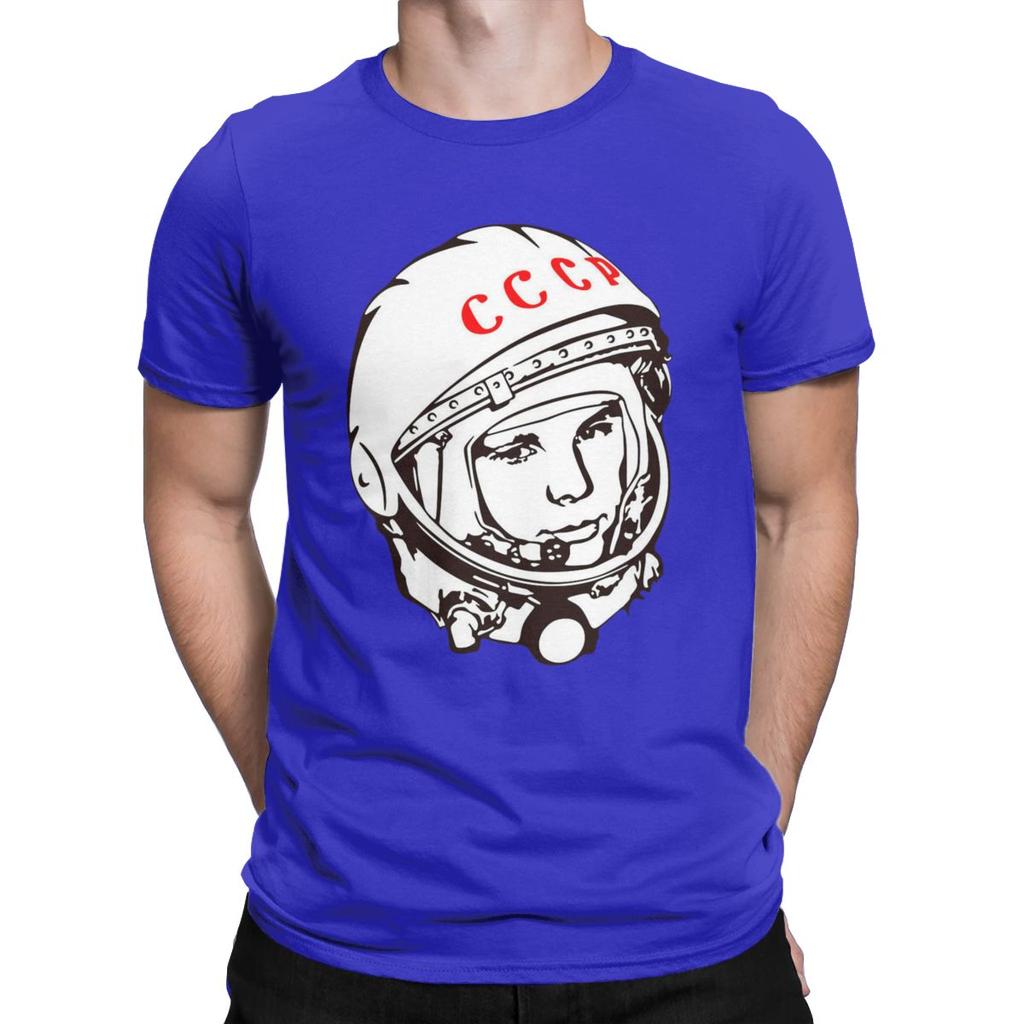 Vintage Yuri Gagarin USSR T-Shirts for Men T Shirt Cosmonaut Soviet Union Astronaut CCCP Short Sleeve Tees 4XL 5XL Clothes