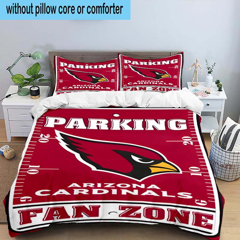 Логотип Arizona Cardinals 3-предметный комплект постельного белья 2D-печать (Включает 1 пододеяльник + 2 наволочки (без наполнителя)), Декор спальни, Подарок-вентилятор