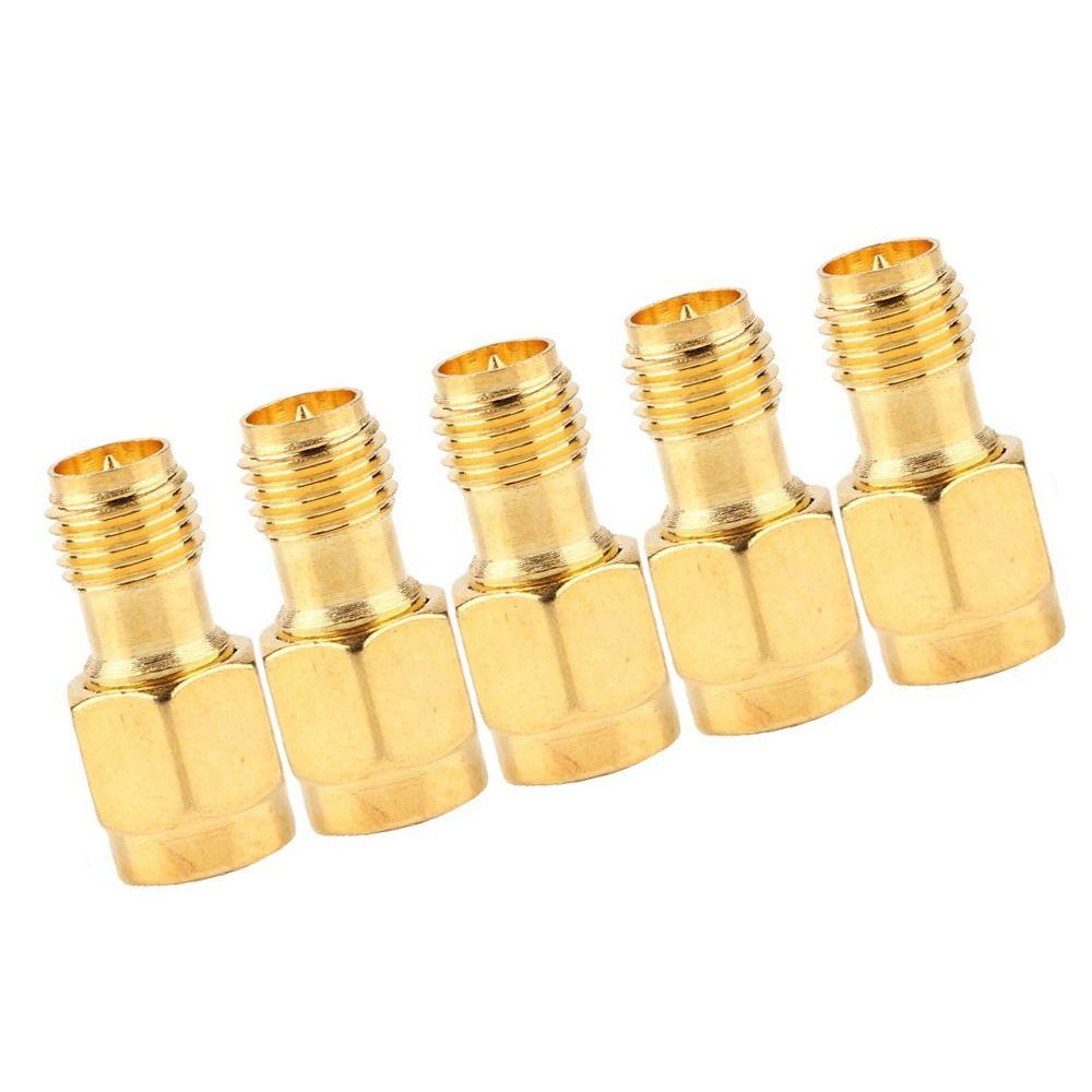 5PCS Durable Low Loss SMA Male To SMA Female Coaxial Connector Gold Adapter Set Coaxial Adapter Coax Connector Wire Connection