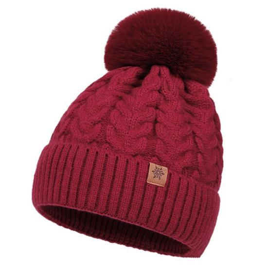 3 шт./набор Женская зимняя шапка, шарф, перчатки, комплект, Вязаная шапка с косами, Декор плюшевым помпоном, Шапка без полей, Шарф, Набор перчаток с сенсорным экраном