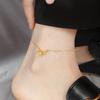 Light Luxury Beaded Bow Anklet: Titanium Steel, Non-Fading, Versatile Fashion Foot Chain for Summer or Best Friend Gift