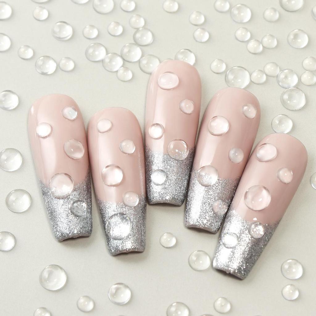 300 шт. Стразы в виде русалки, прозрачные украшения для ногтей, микс размеров, 3D-подвески для ногтей, плоские полукруглые бусины, летние маникюрные аксессуары