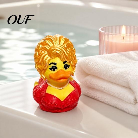 Retro Style Home Decor Cute Duck Figurine, Memorial for Music Lovers, Decorative Figurines Shelves Novelty Collectible Statue Desktop Car Funny Gifts