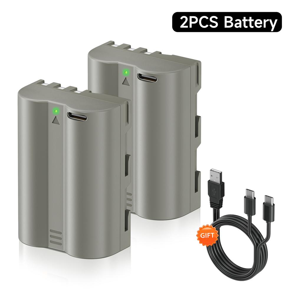 PALO 2450mAh EN-EL3e EN-EL3E EN EL3E Battery with USB Type C Input for Nikon D100 D200 D300 D300S D700 D800 D30 D50 D70 D70s D80 D90