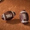 Bohemian Glitter Football Stud Earrings for Women - Sparkling Accents, Durable Golden-Tone Metal, Versatile Everyday & Vacation Jewelry, Father’s Day