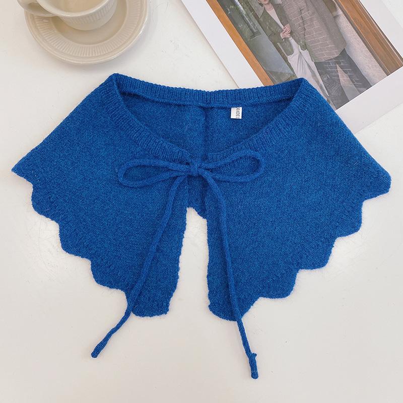 Теплая шаль с искусственным воротником, женские оборки, съемные воротники для женщин, вязанные лацканы Лолиты, полурубашка, шаль, украшение