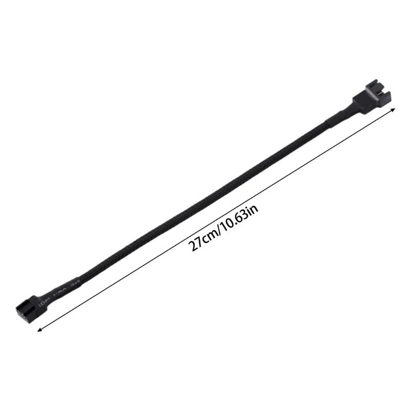 2Piece 4Pin PWMs Computer Fan Extension Cable Set 26cm Length for Enhances Airflows and Noise Reduction