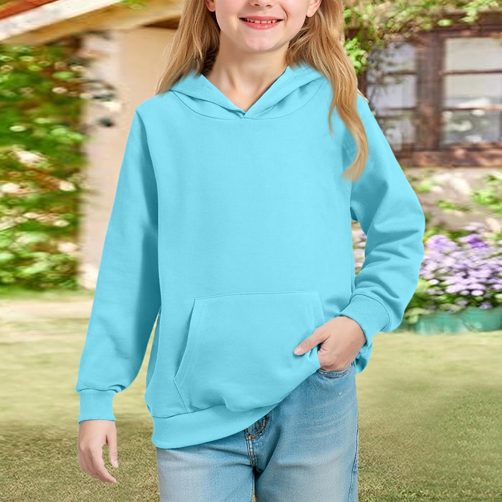 Однотонное худи для подростков - Унисекс пуловер
