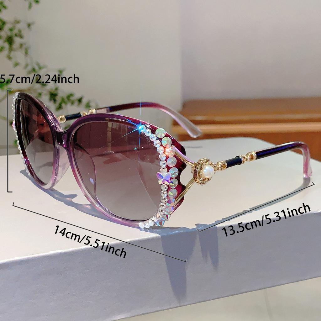 Luxury Brand Non-Polarized Sunglasses Women Sunglasses Protection Fashion Sunglasses with Rhinestone Sun Glasses Female Glass