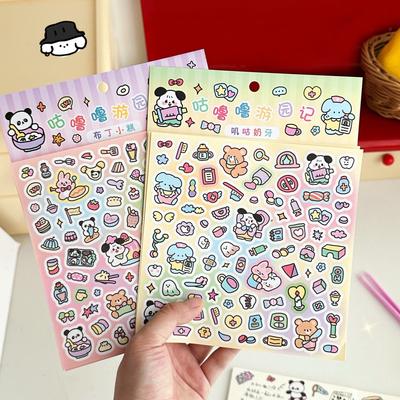 2 шт./набор Каваий DIY Набор наклеек для карточек Гу Милые мультяшные животные Держатель для карточек Украшение Милое DIY Канцелярское украшение для блокнота
