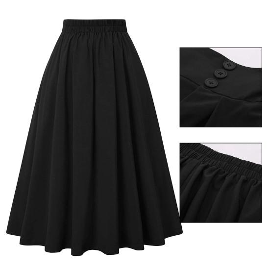 Женская юбка, эластичная, с высокой талией, юбка-миди А-силуэта, контрастный клетчатый принт