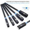 Pack of 5 Long Hexagonal Socket Nut Driver Set for Electric and Pneumatic Tool with Alloy Steel Construction