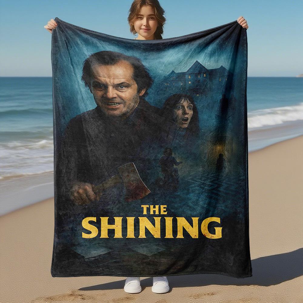 1pc The ShiningOutdoor Flannel Blanket Soft Plush Decor for Picnics, camping,Bedroom, Playroom, or Lunch Break, Perfect Gift