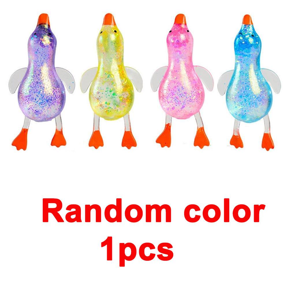 Stress Relief Squeeze,Squishy Glitter Ducks,Kids Squishy Fidget Toy,Animal Stress Balls,Bulk Party Favors Easter Basket Stuffers