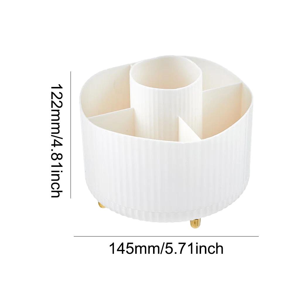 Вращающийся на 360° органайзер для кистей для макияжа, настольная коробка для хранения косметики, портативная губная помада, подводка для глаз, держатель для ручек, контейнер для ювелирных изделий